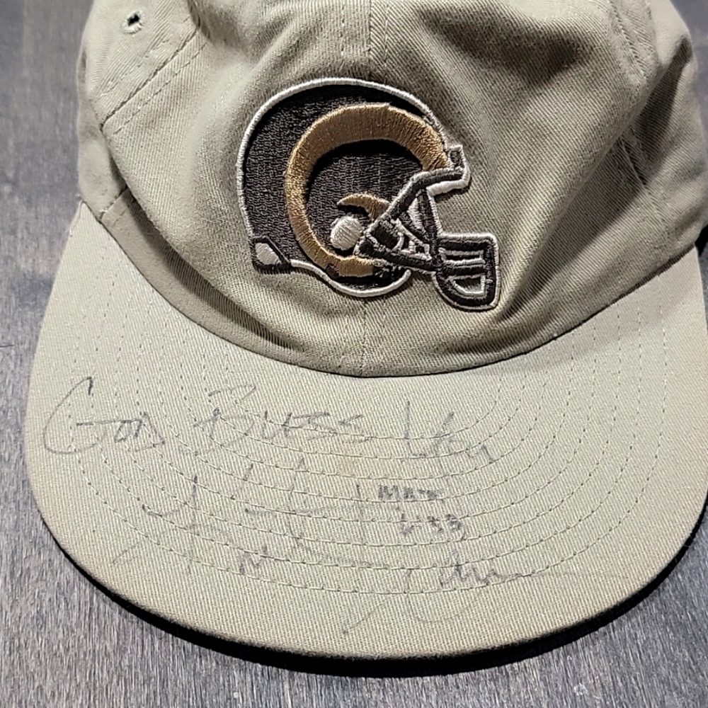 Kurt Warner autographed St Louis Rams hat